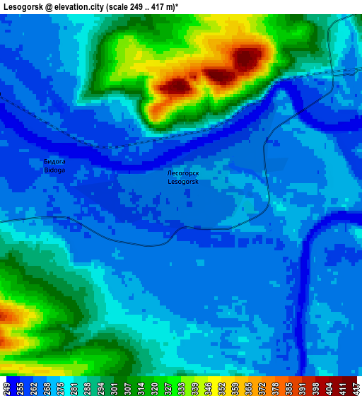 Zoom OUT 2x Lesogorsk, Russia elevation map