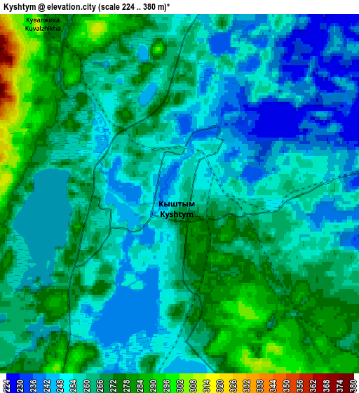 Zoom OUT 2x Kyshtym, Russia elevation map