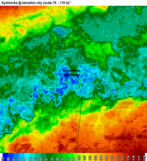 Zoom OUT 2x Kyshtovka, Russia elevation map