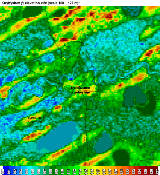 Zoom OUT 2x Kuybyshev, Russia elevation map