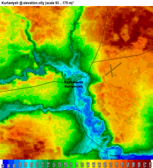 Zoom OUT 2x Kurtamysh, Russia elevation map