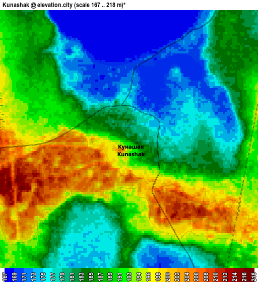 Zoom OUT 2x Kunashak, Russia elevation map