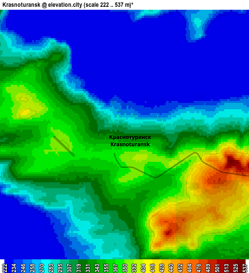 Zoom OUT 2x Krasnoturansk, Russia elevation map