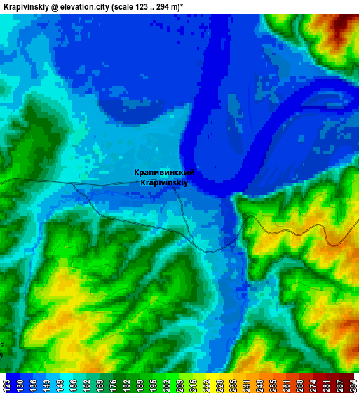 Zoom OUT 2x Krapivinskiy, Russia elevation map