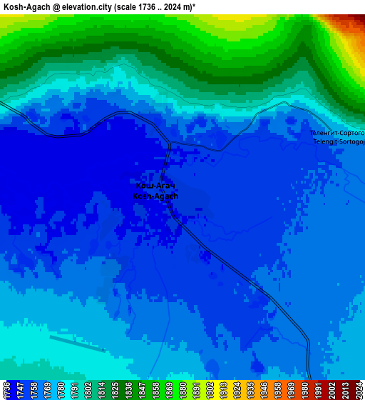 Zoom OUT 2x Kosh-Agach, Russia elevation map