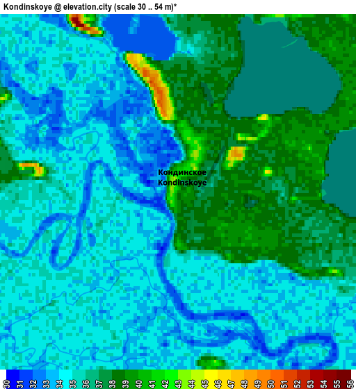 Zoom OUT 2x Kondinskoye, Russia elevation map