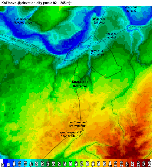 Zoom OUT 2x Kol’tsovo, Russia elevation map