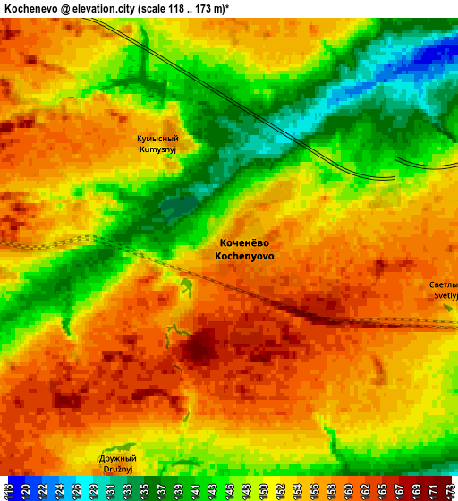 Zoom OUT 2x Kochenëvo, Russia elevation map