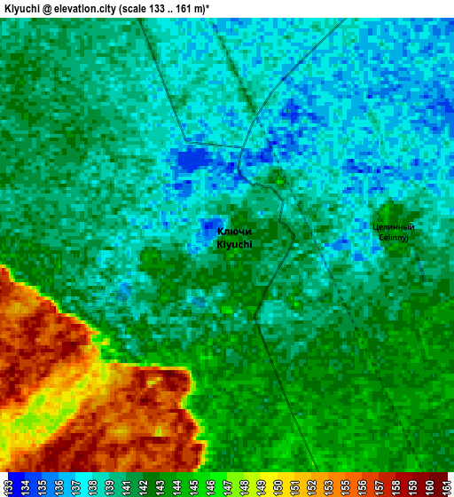 Zoom OUT 2x Klyuchi, Russia elevation map