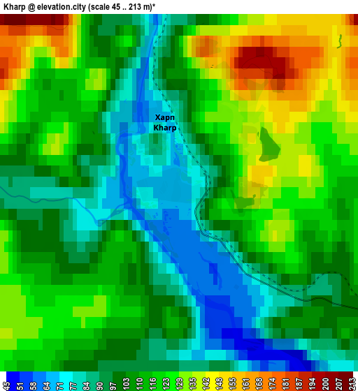 Zoom OUT 2x Kharp, Russia elevation map