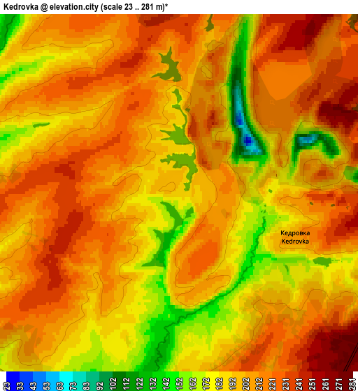 Zoom OUT 2x Kedrovka, Russia elevation map