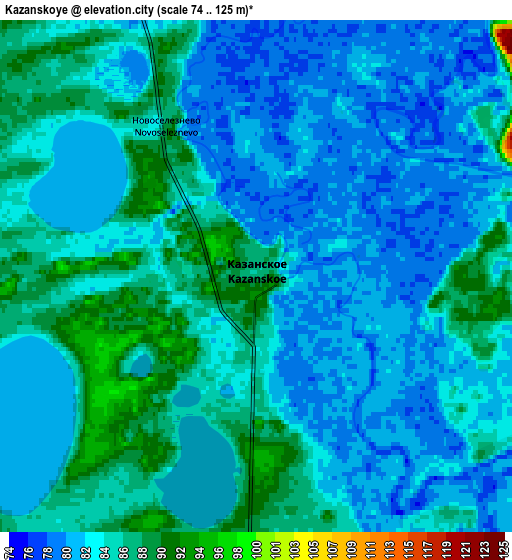 Zoom OUT 2x Kazanskoye, Russia elevation map