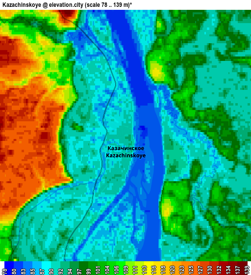 Zoom OUT 2x Kazachinskoye, Russia elevation map