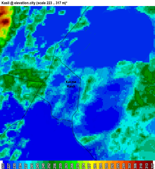 Zoom OUT 2x Kasli, Russia elevation map