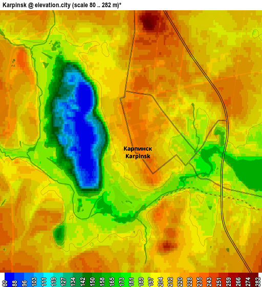 Zoom OUT 2x Karpinsk, Russia elevation map