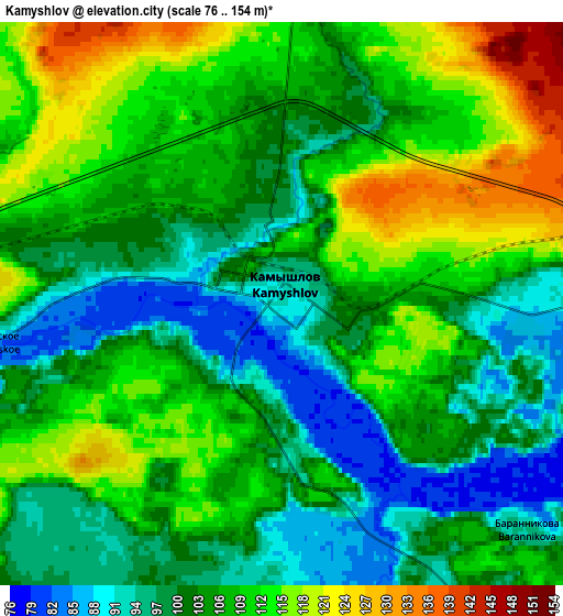 Zoom OUT 2x Kamyshlov, Russia elevation map