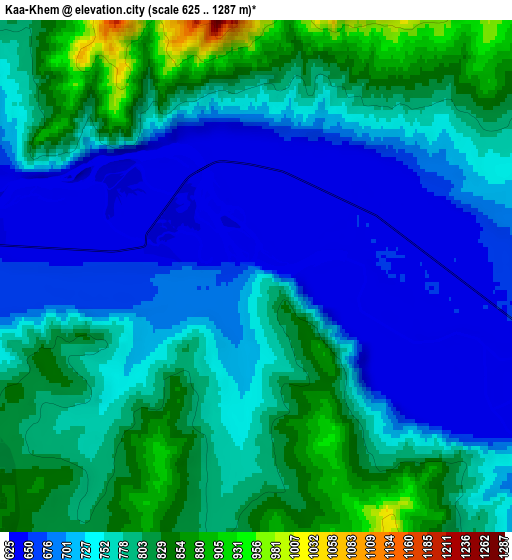 Zoom OUT 2x Kaa-Khem, Russia elevation map