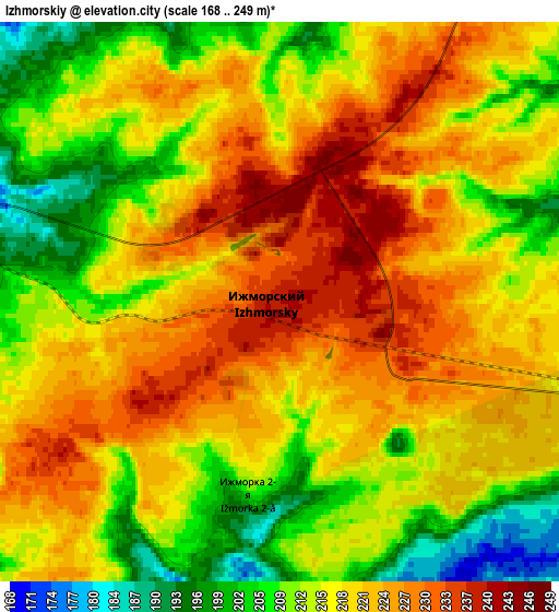 Zoom OUT 2x Izhmorskiy, Russia elevation map