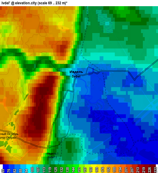 Zoom OUT 2x Ivdel’, Russia elevation map