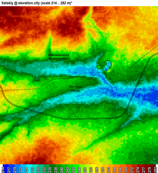 Zoom OUT 2x Itatskiy, Russia elevation map