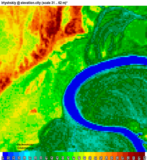 Zoom OUT 2x Irtyshskiy, Russia elevation map