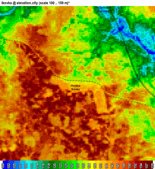 Zoom OUT 2x Ikovka, Russia elevation map