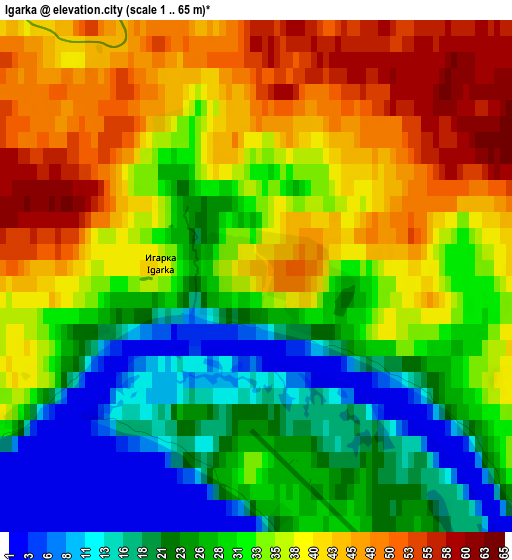 Zoom OUT 2x Igarka, Russia elevation map