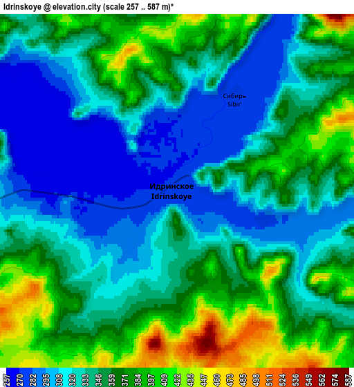 Zoom OUT 2x Idrinskoye, Russia elevation map