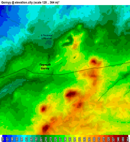 Zoom OUT 2x Gornyy, Russia elevation map