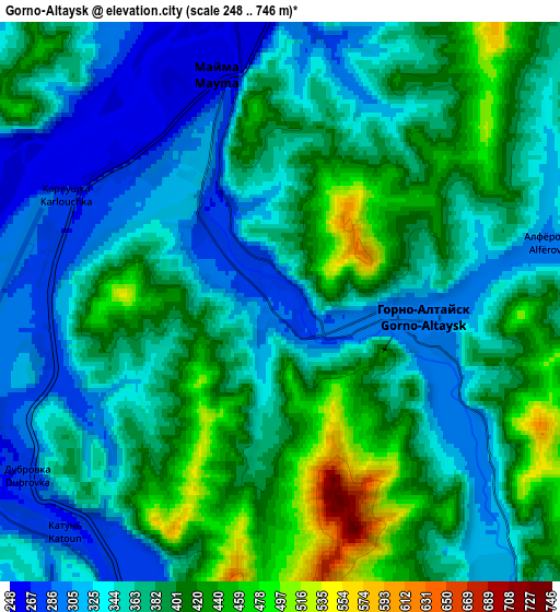 Zoom OUT 2x Gorno-Altaysk, Russia elevation map