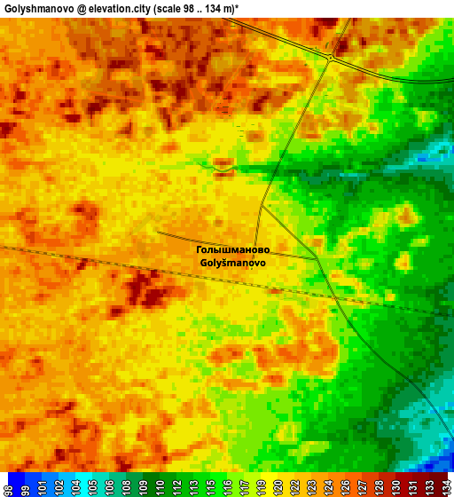 Zoom OUT 2x Golyshmanovo, Russia elevation map