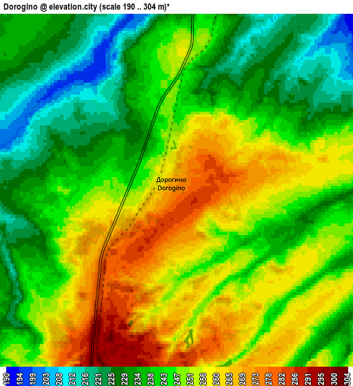 Zoom OUT 2x Dorogino, Russia elevation map