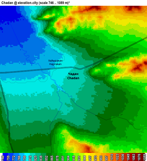 Zoom OUT 2x Chadan, Russia elevation map