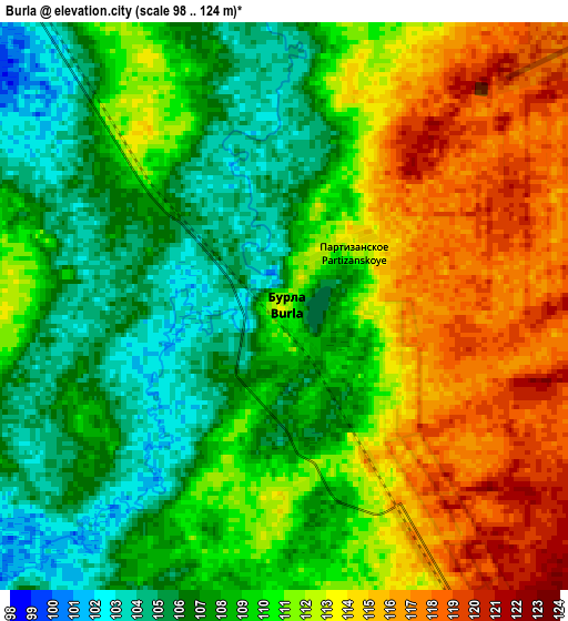 Zoom OUT 2x Burla, Russia elevation map