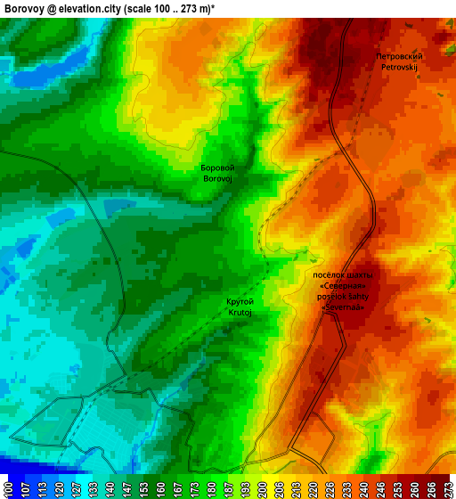 Zoom OUT 2x Borovoy, Russia elevation map