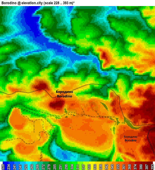 Zoom OUT 2x Borodino, Russia elevation map