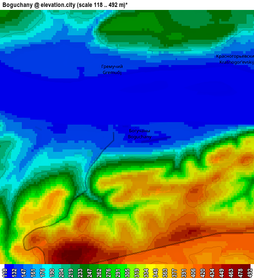 Zoom OUT 2x Boguchany, Russia elevation map