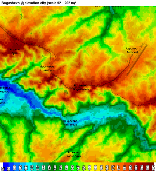 Zoom OUT 2x Bogashevo, Russia elevation map