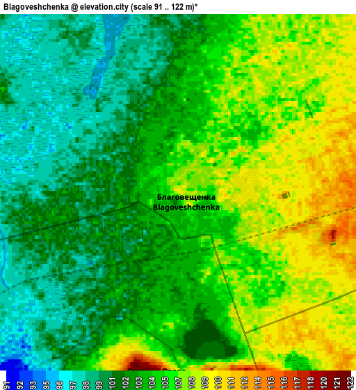 Zoom OUT 2x Blagoveshchenka, Russia elevation map