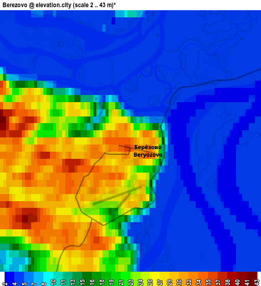 Zoom OUT 2x Berëzovo, Russia elevation map