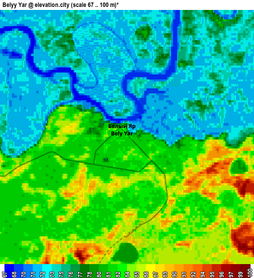 Zoom OUT 2x Belyy Yar, Russia elevation map