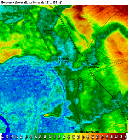 Zoom OUT 2x Beloyarsk, Russia elevation map