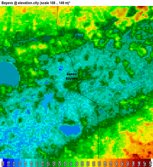 Zoom OUT 2x Bayevo, Russia elevation map