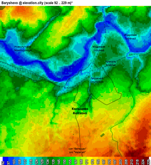 Zoom OUT 2x Baryshevo, Russia elevation map