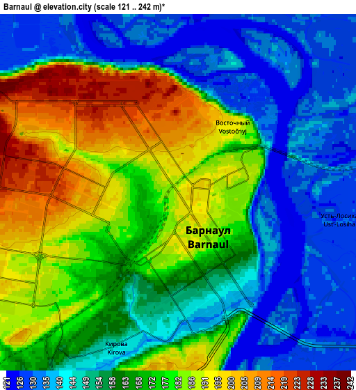 Zoom OUT 2x Barnaul, Russia elevation map