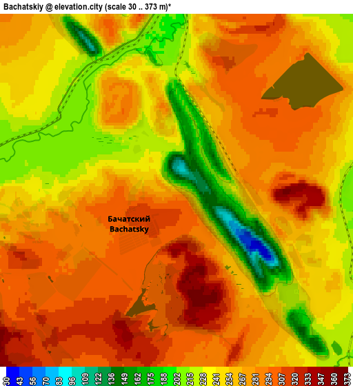 Zoom OUT 2x Bachatskiy, Russia elevation map