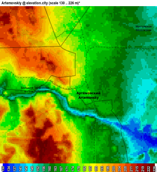 Zoom OUT 2x Artëmovskiy, Russia elevation map