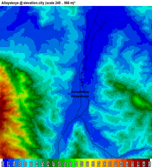 Zoom OUT 2x Altayskoye, Russia elevation map