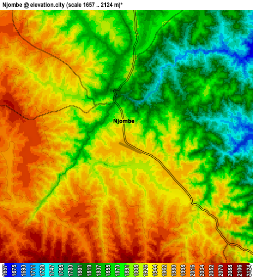 Zoom OUT 2x Njombe, Tanzania elevation map
