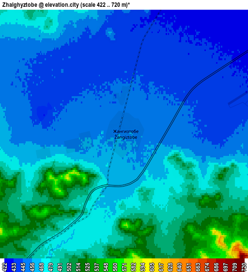 Zoom OUT 2x Zhalghyztobe, Kazakhstan elevation map